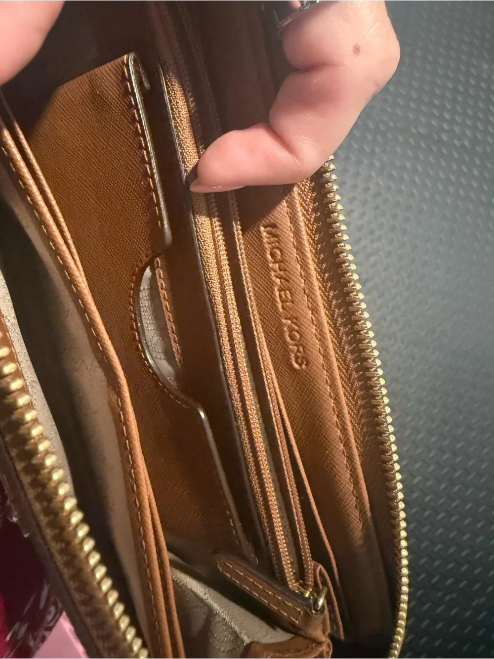 MICHAEL Michael Kors Tan Zip-Around Wristlet Wallet